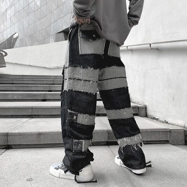 mens splice tassel jeans patchwork casual straight trousers male fashion streetwear loose hip hop denim cargo pants, Blue
mens splice tassel jeans patchwork casual straight trousers male fashion streetwear loose hip hop denim cargo pants, Blue