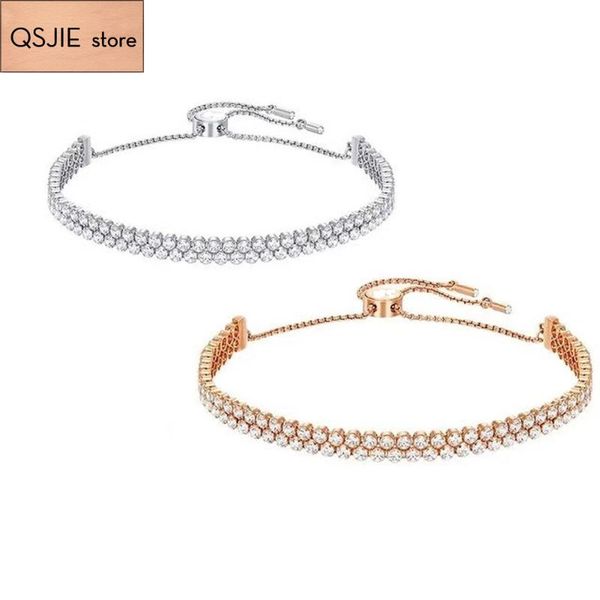 link, chain qsjie fashion jewelry swa, charming simple double crystal romantic female bracelet, Black
link, chain qsjie fashion jewelry swa, charming simple double crystal romantic female bracelet, Black