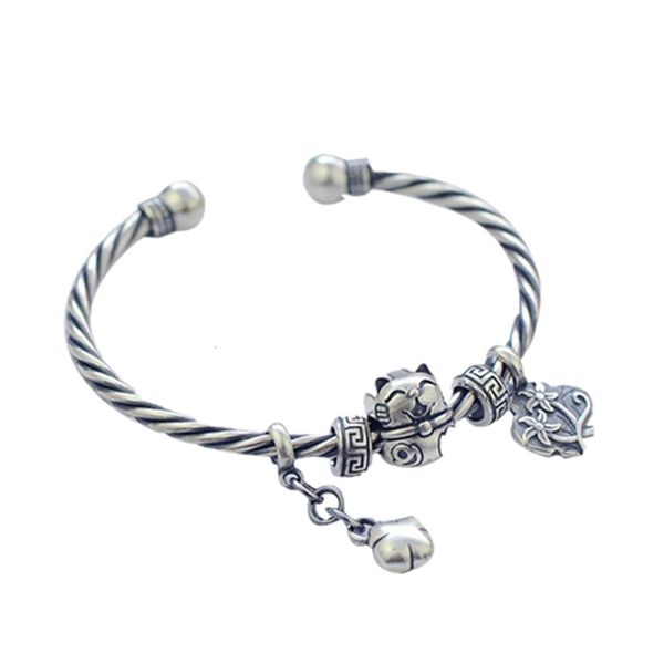2021 new real s990 sterling sier woman braided twist bracelet safe and wealthy lucky cat detachable 28f2, Black
2021 new real s990 sterling sier woman braided twist bracelet safe and wealthy lucky cat detachable 28f2, Black