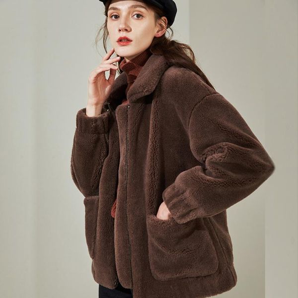 women's fur & faux 2021 real sheep coat women fashion wool jacket winter shearing outerwear plus size f1184, Black
women's fur & faux 2021 real sheep coat women fashion wool jacket winter shearing outerwear plus size f1184, Black