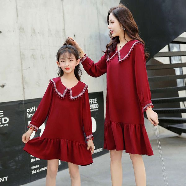 spring autumn 706 and parent child 2021 trendy mother daughter fashion drs export taobao, Blue 
spring autumn 706 and parent child 2021 trendy mother daughter fashion drs export taobao, Blue