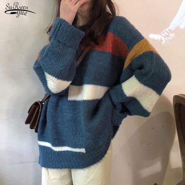 women's sweaters 2021 autumn and winter clothes o-neck blue long sleeve loose coat sweater women pullovers thicken casual 17328, White;black
women's sweaters 2021 autumn and winter clothes o-neck blue long sleeve loose coat sweater women pullovers thicken casual 17328, White;black