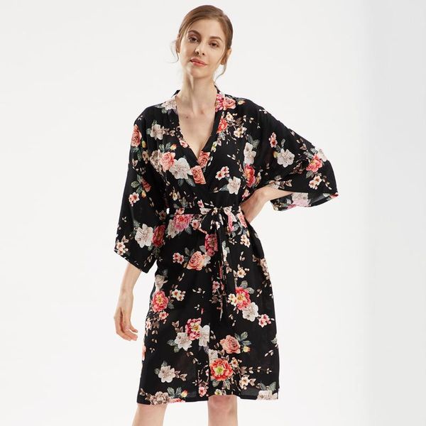 women's sleepwear female bride wedding nightwear cotton big size women kimono robe print flower casual home clothing intimate lingerie, Black;red
women's sleepwear female bride wedding nightwear cotton big size women kimono robe print flower casual home clothing intimate lingerie, Black;red