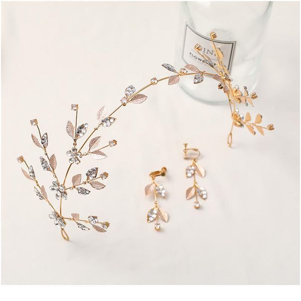 trendy two-piece golden leaf rhinestone wedding headband earrings hair accessories ladies party jewelry bride tiara h jllmjg, Silver
trendy two-piece golden leaf rhinestone wedding headband earrings hair accessories ladies party jewelry bride tiara h jllmjg, Silver