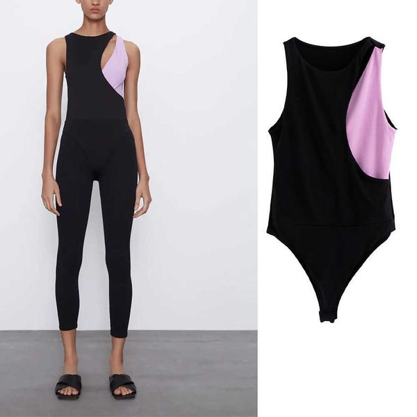 women bodysuit contrast sleeveless female jumpsuit bodycon fashion high street hollow out body femme mujer 210709, Black;white
women bodysuit contrast sleeveless female jumpsuit bodycon fashion high street hollow out body femme mujer 210709, Black;white