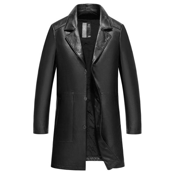 men's leather & faux style windbreaker lapel fashion short slim medium long one, Black
men's leather & faux style windbreaker lapel fashion short slim medium long one, Black