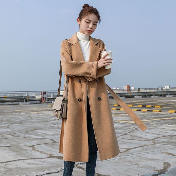 women's wool & blends autumn and winter three-quarter sleeve vintage long coat women 2021 elegant v-neck button lapel pocket woolen, Black
women's wool & blends autumn and winter three-quarter sleeve vintage long coat women 2021 elegant v-neck button lapel pocket woolen, Black