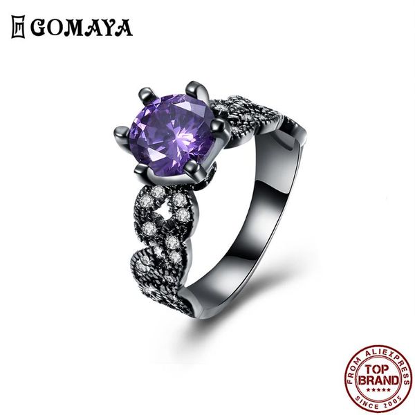 cluster rings gomaya geometry pattern purple zirconia finger ring classic vintage for women engagement anniversary jewelry bijoux, Golden;silver
cluster rings gomaya geometry pattern purple zirconia finger ring classic vintage for women engagement anniversary jewelry bijoux, Golden;silver