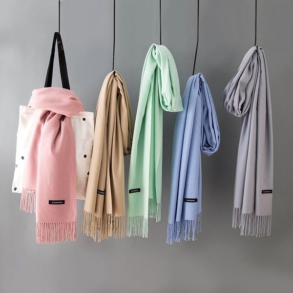 scarves women's winter warm bib scarf pure color imitation cashmere does not shed balls and hair, Blue;gray
scarves women's winter warm bib scarf pure color imitation cashmere does not shed balls and hair, Blue;gray