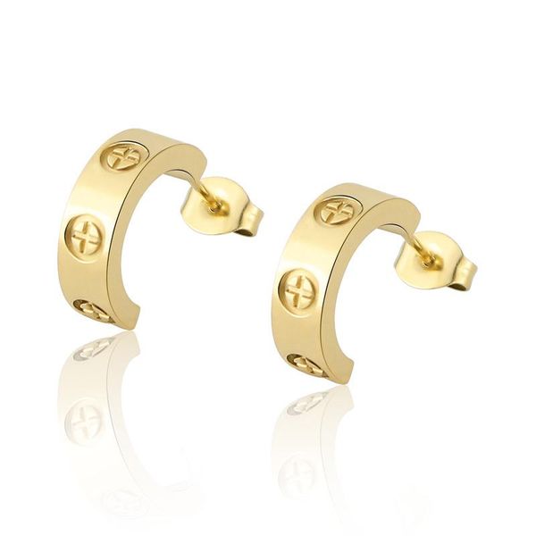 stud classic luxury jewelry c shape cross screw earring for women and men titanium steel love earrings couple gifts, Golden;silver
stud classic luxury jewelry c shape cross screw earring for women and men titanium steel love earrings couple gifts, Golden;silver