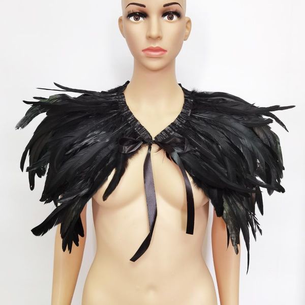 scarves black iridescent feather shrug shawl scarf fake collar shoulder wrap gothic cloak cape with ribbon ties cosplay party, Blue;gray
scarves black iridescent feather shrug shawl scarf fake collar shoulder wrap gothic cloak cape with ribbon ties cosplay party, Blue;gray