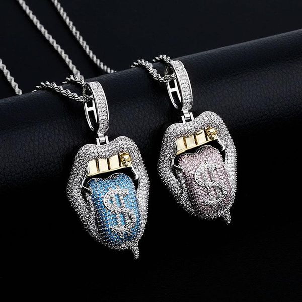pendant necklaces hip hop claw setting 5a+ cz stone bling iced out dollars mouth tongue pendants for men rapper jewelry drop, Silver
pendant necklaces hip hop claw setting 5a+ cz stone bling iced out dollars mouth tongue pendants for men rapper jewelry drop, Silver