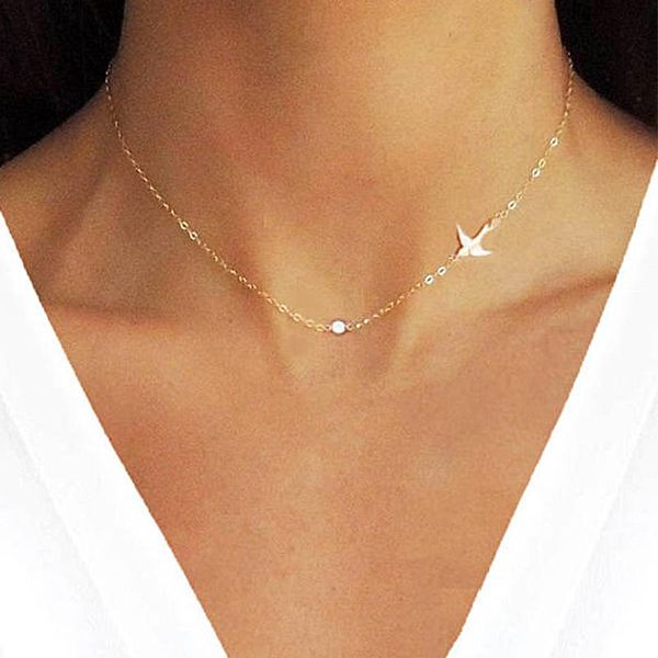 chains fashion simple personality stainless steel jewelry cute animal little swallow clavicle chain women's necklace gift, Silver
chains fashion simple personality stainless steel jewelry cute animal little swallow clavicle chain women's necklace gift, Silver