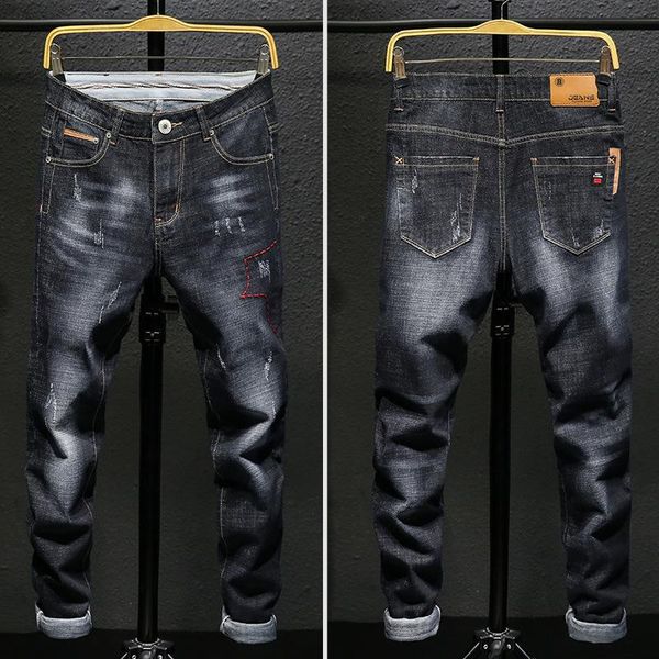 men's jeans black men denim pants fashion brand slim fit feet elastic straight 2021 autumn, Blue
men's jeans black men denim pants fashion brand slim fit feet elastic straight 2021 autumn, Blue