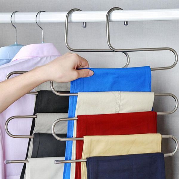 hangers & racks stainless steel wardrobe storage s type pants trousers hanger multi layers clothing towel rack closet space saver
hangers & racks stainless steel wardrobe storage s type pants trousers hanger multi layers clothing towel rack closet space saver