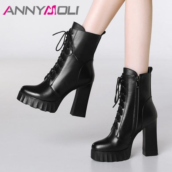 boots annymoli winter ankle women natural genuine leather thick heels short zipper super high heel shoes female size 34-39, Black
boots annymoli winter ankle women natural genuine leather thick heels short zipper super high heel shoes female size 34-39, Black