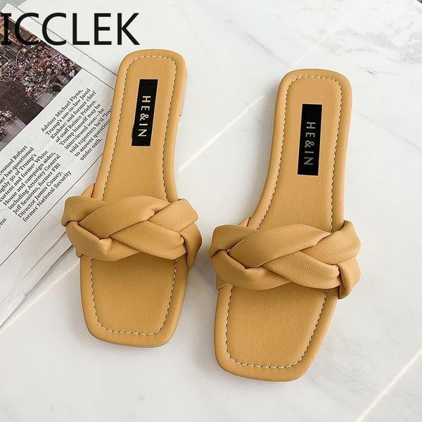slippers flat women square head peep toe flats summer casual shoes fashion slip on pu slides mules party big size 43, Black
slippers flat women square head peep toe flats summer casual shoes fashion slip on pu slides mules party big size 43, Black