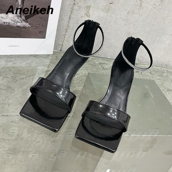 sandals aneikeh 2021 summer women's shoes square toe pu thin heels ankle-wrap zipper solid back strap concise party black size 35-40
sandals aneikeh 2021 summer women's shoes square toe pu thin heels ankle-wrap zipper solid back strap concise party black size 35-40