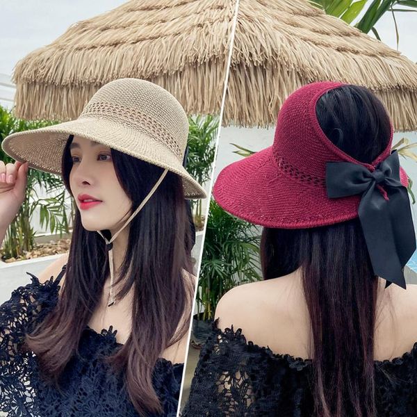 wide brim hats solid color empty sun hat ladies summer bowknot big folding fishing net straw women's bucket, Blue;gray
wide brim hats solid color empty sun hat ladies summer bowknot big folding fishing net straw women's bucket, Blue;gray