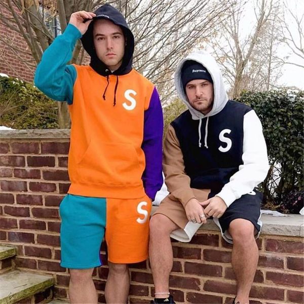 20 fw embroidered cross plush hoodie men's and women's loose, Black