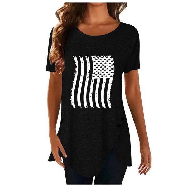 women's t-shirt black for female plus size women ladies summer irregular button short sleeve round neck printed korean style clothes, White
women's t-shirt black for female plus size women ladies summer irregular button short sleeve round neck printed korean style clothes, White
