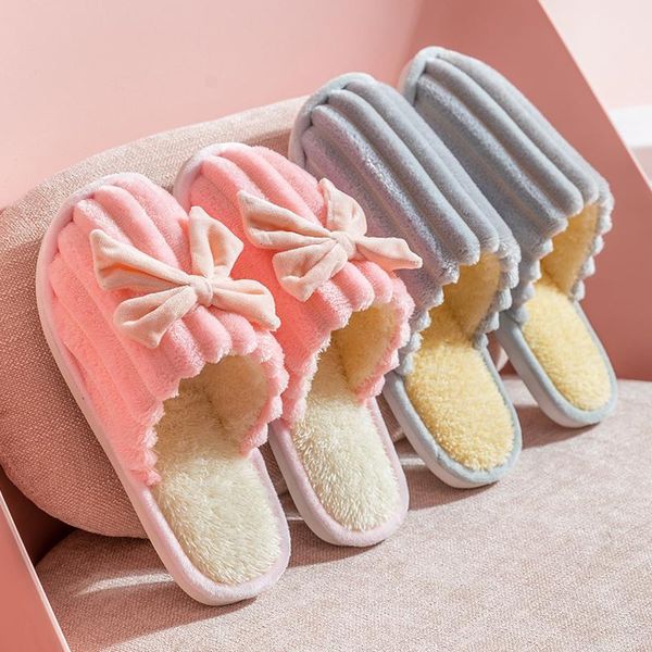 slippers plush bowknot home cotton shoes women's winter warm flat couple soft artificial fur women closed toes, Black
slippers plush bowknot home cotton shoes women's winter warm flat couple soft artificial fur women closed toes, Black