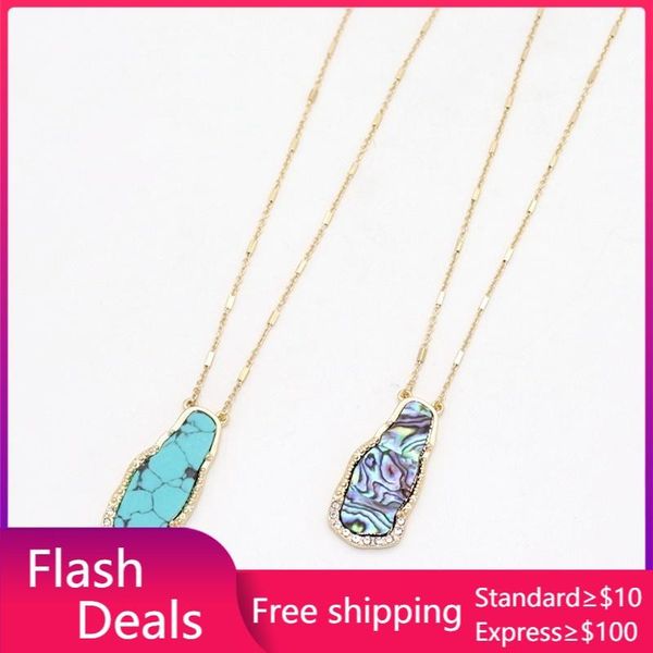 pendant necklaces fashion green marble stone abalone shell gold color long chain sweater necklace geometric body jewelry, Silver
pendant necklaces fashion green marble stone abalone shell gold color long chain sweater necklace geometric body jewelry, Silver