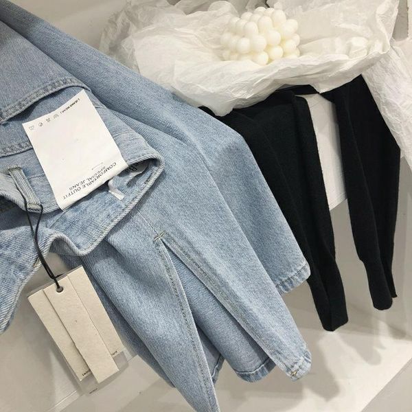 women's jeans slit straight-leg jeans, high waist, thin, loose, light-colored, wide-leg mopping trousers women, Blue
women's jeans slit straight-leg jeans, high waist, thin, loose, light-colored, wide-leg mopping trousers women, Blue