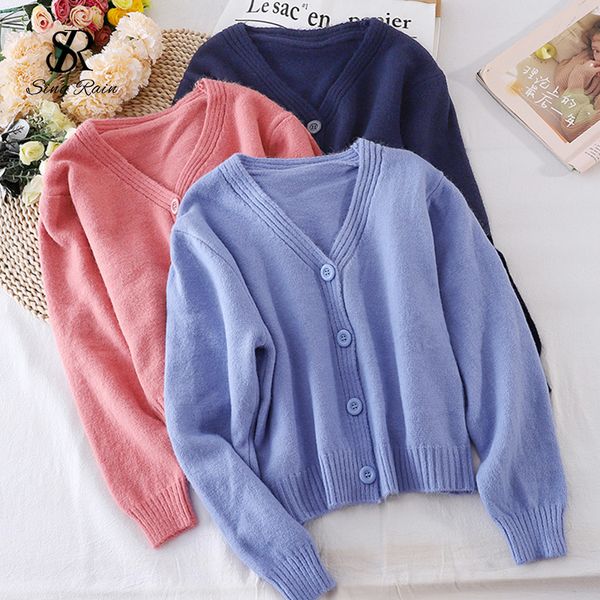 women solid knitting cardigan korean v neck loose long sleeve buttons autumn winter cute casual cardigans 2021, White;black
women solid knitting cardigan korean v neck loose long sleeve buttons autumn winter cute casual cardigans 2021, White;black