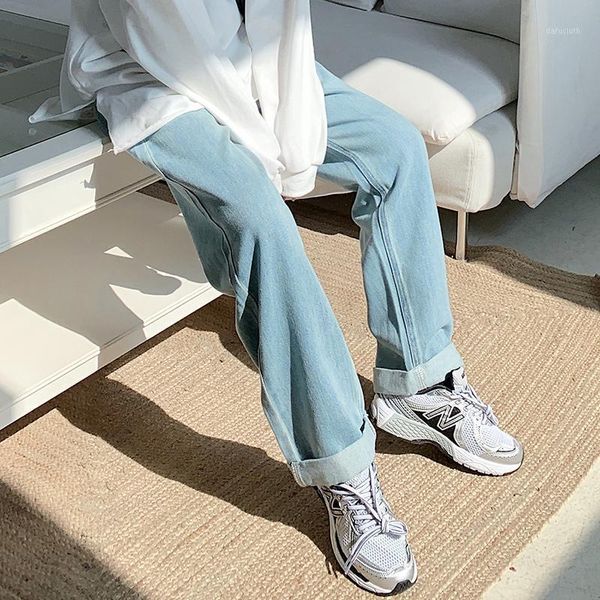 high waist women's straight wide leg jeans fashion loose denim pants female simple solid color casual cowboy trousers, Blue
high waist women's straight wide leg jeans fashion loose denim pants female simple solid color casual cowboy trousers, Blue