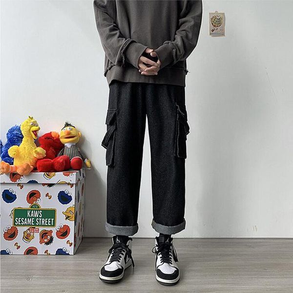 new autumn and winter men's wide leg jeans student hong kong style trend loose casual pants, Blue
new autumn and winter men's wide leg jeans student hong kong style trend loose casual pants, Blue