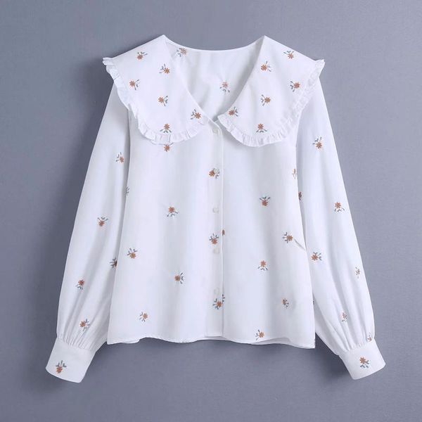 women's blouses & shirts 2021 women blouse shirt floral embroidery long sleeves elegant casual vintage chic lady woman, White
women's blouses & shirts 2021 women blouse shirt floral embroidery long sleeves elegant casual vintage chic lady woman, White