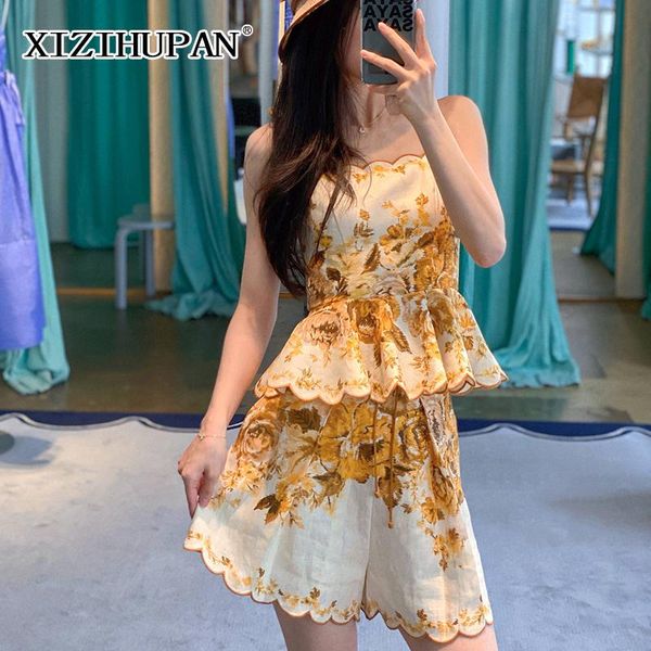 women's tracksuits xizihupan vintage print two piece set for women square collar sleeveless high waist straight shorts slim sets female, Gray
women's tracksuits xizihupan vintage print two piece set for women square collar sleeveless high waist straight shorts slim sets female, Gray