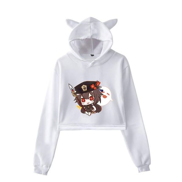 men's hoodies & sweatshirts game genshin impact hu tao 2d cat kawaii hoodie women's fashion pullover girl short shirt street ears, Black 
men's hoodies & sweatshirts game genshin impact hu tao 2d cat kawaii hoodie women's fashion pullover girl short shirt street ears, Black