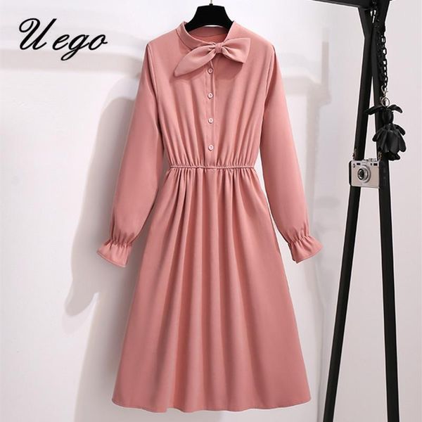 casual dresses uego bow collar korea preppy style sweet girl's chic blouse dress long sleeve corduroy slim women spring autumn, Black;gray
casual dresses uego bow collar korea preppy style sweet girl's chic blouse dress long sleeve corduroy slim women spring autumn, Black;gray