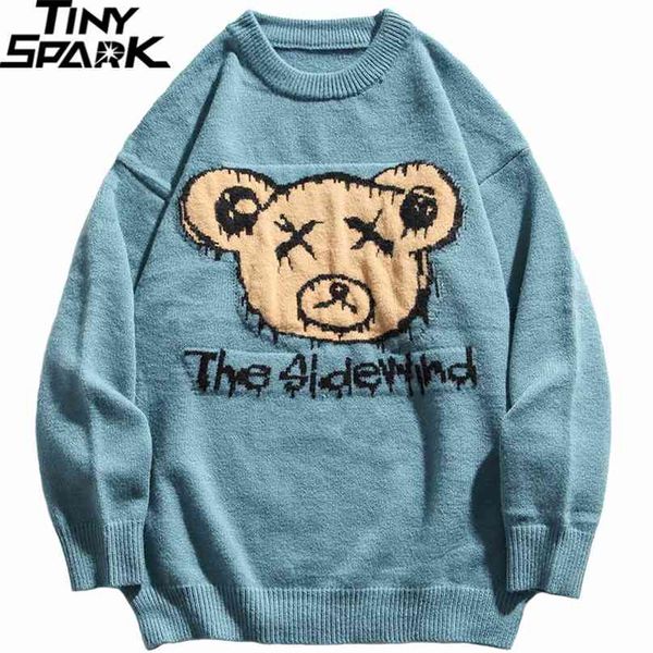 men hip hop streetwear knitted sweater funny bear harajuku sweater jumper casual pullover sweater blue autumn spring 210820, White;black
men hip hop streetwear knitted sweater funny bear harajuku sweater jumper casual pullover sweater blue autumn spring 210820, White;black