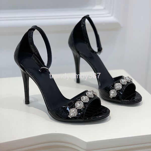 dress shoes line with rhinestone sandals fairy summer open toe temperament high-heeled crystal shoes, Black
dress shoes line with rhinestone sandals fairy summer open toe temperament high-heeled crystal shoes, Black