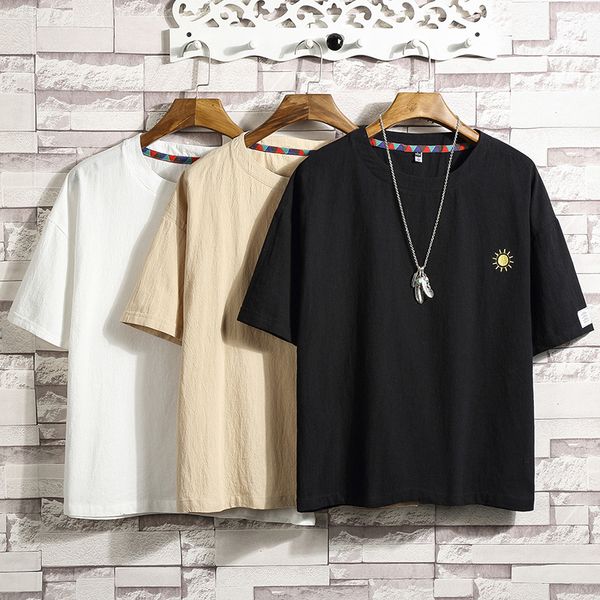 fashion short sleeves casual o neck linen t-shirt black white men's cotton summer clothes tees tshirt oversize kg-234, White;black
fashion short sleeves casual o neck linen t-shirt black white men's cotton summer clothes tees tshirt oversize kg-234, White;black