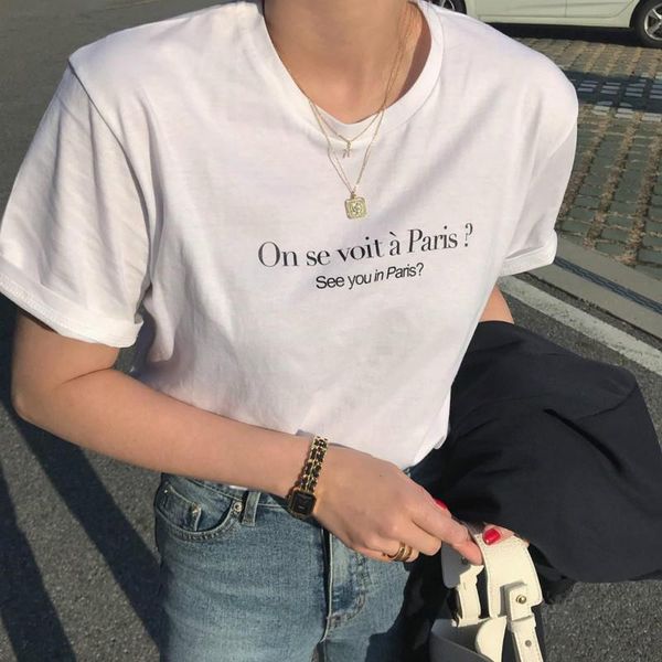 2021 new cotton t-shirts letter printed o neck short sleeved t-shirts womens loose summer basic top, White
2021 new cotton t-shirts letter printed o neck short sleeved t-shirts womens loose summer basic top, White