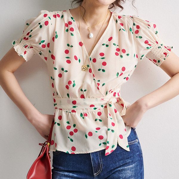 2021 new nova cereja impresso mulheres blusa das senhoras camisa de manga curta com decote em v magro cintura lace-up camisas femininas e q2, Black
2021 new nova cereja impresso mulheres blusa das senhoras camisa de manga curta com decote em v magro cintura lace-up camisas femininas e q2, Black