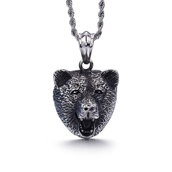 pendant necklaces hemiston death bear pattern retro fashion titanium steel men necklace punk jewelry, Silver
pendant necklaces hemiston death bear pattern retro fashion titanium steel men necklace punk jewelry, Silver