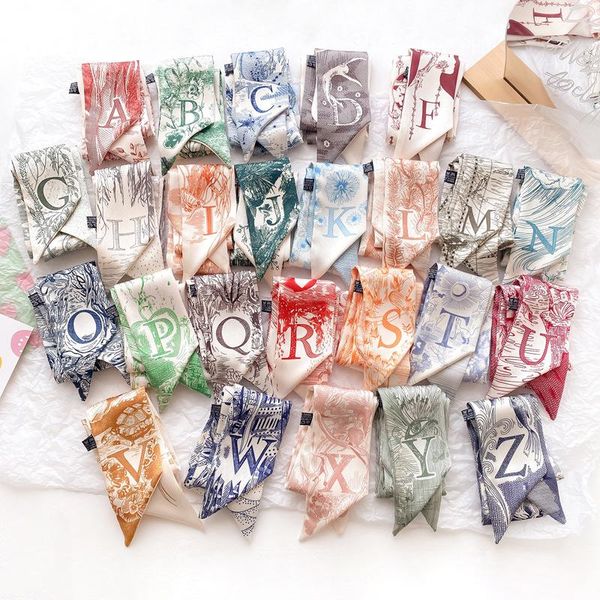 scarves 2021 26 letters women twill silk neckerchiefs fashion graffiti hand-painted printing tied scarf bag ribbon hair band 6x100cm, Blue;gray
scarves 2021 26 letters women twill silk neckerchiefs fashion graffiti hand-painted printing tied scarf bag ribbon hair band 6x100cm, Blue;gray