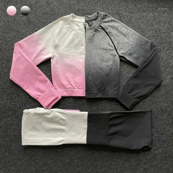 workout clothes for women gym yoga seamless set gradient crop long sleeves sports suits high waist leggings fitness clothing outfit1
workout clothes for women gym yoga seamless set gradient crop long sleeves sports suits high waist leggings fitness clothing outfit1