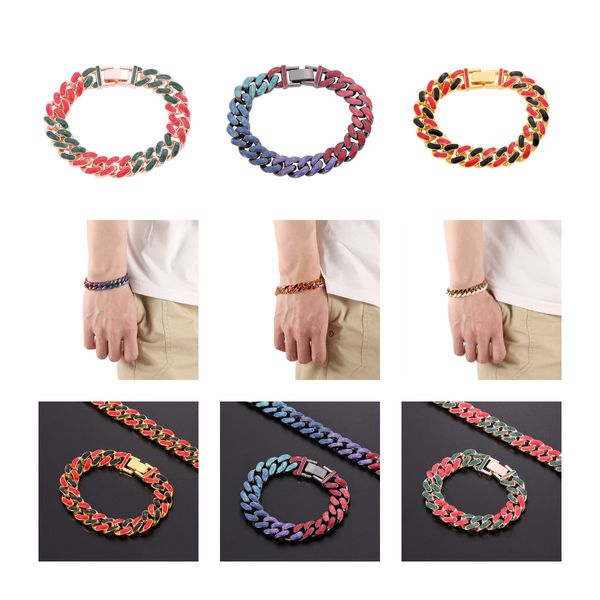 fashion unique hip hop cuban chain drip bracelet chain bracelet colorful shine cuban chain mens jewelry, Black
fashion unique hip hop cuban chain drip bracelet chain bracelet colorful shine cuban chain mens jewelry, Black