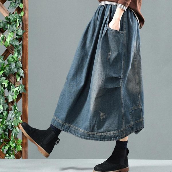 skirts fairy natural women elastic waist pocket cotton bleached skirt vintage female loose casual denim blue 2021 spring autumn, Black
skirts fairy natural women elastic waist pocket cotton bleached skirt vintage female loose casual denim blue 2021 spring autumn, Black