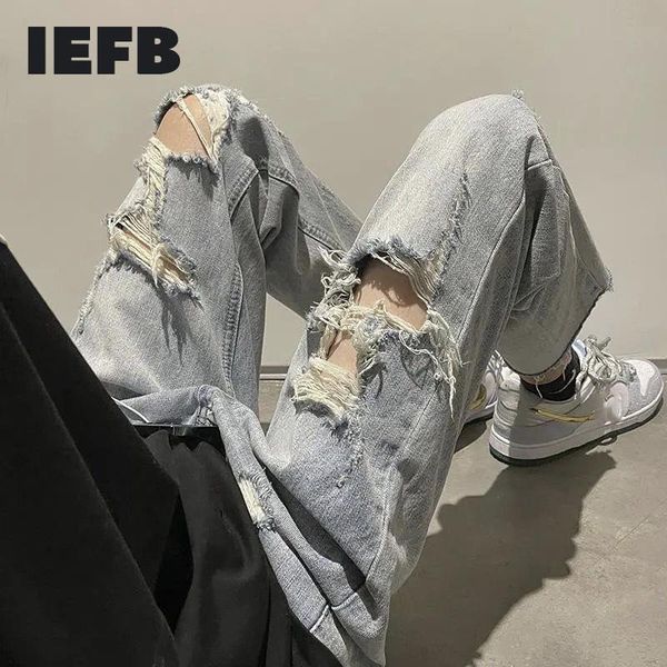 men's jeans iefb beggars' pants loose and versatile summer thin with holes light blue korean streetwear denim trousers 9y8211
men's jeans iefb beggars' pants loose and versatile summer thin with holes light blue korean streetwear denim trousers 9y8211