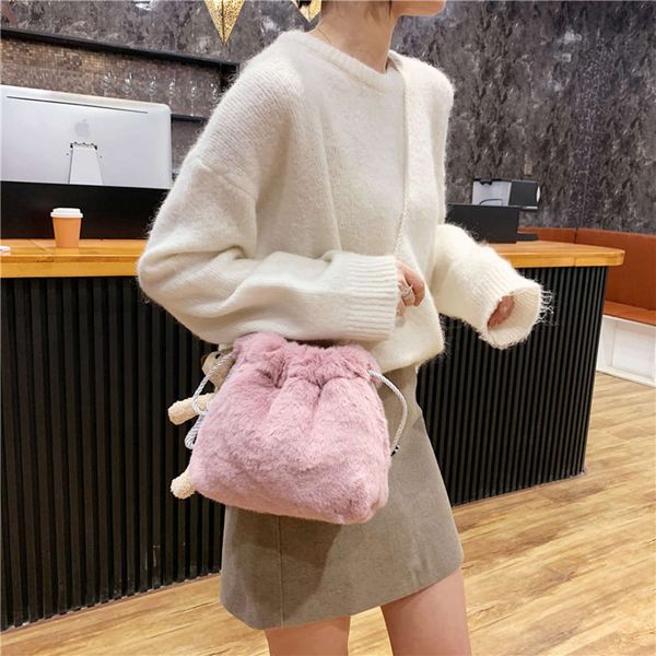 hbp fashion autumn and winter korean fashionable women's versatile casual drawstring one shoulder simple pure color plush bag messenger
hbp fashion autumn and winter korean fashionable women's versatile casual drawstring one shoulder simple pure color plush bag messenger
