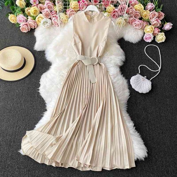 casual dresses summer elegant solid color sleeveless vest dress office lady base pleated party for womens vestidos a-line midi bel, Black;gray
casual dresses summer elegant solid color sleeveless vest dress office lady base pleated party for womens vestidos a-line midi bel, Black;gray
