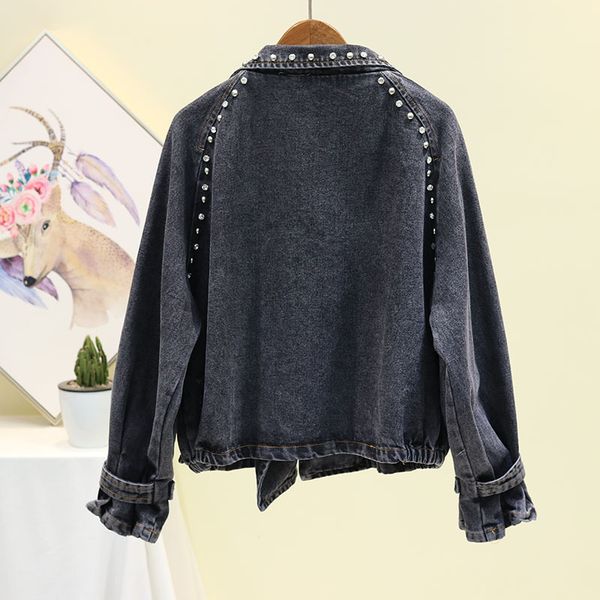 fashion black blue denim jacket women outerwear autumn rivet diamonds loose casual female basic coats korean short jeans jackets nzdi, Black;brown
fashion black blue denim jacket women outerwear autumn rivet diamonds loose casual female basic coats korean short jeans jackets nzdi, Black;brown