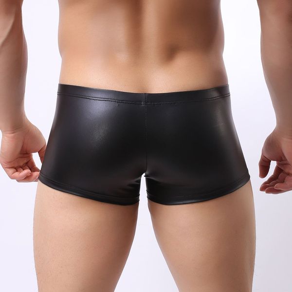 men pu leather boxer u bolle pouch fashion men's under gay underwear classic solid shorts cuecasalable, Black;white
men pu leather boxer u bolle pouch fashion men's under gay underwear classic solid shorts cuecasalable, Black;white
